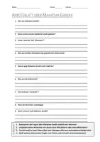 Vorschau - Arbeitsblätter - AB mit Fragen zum Thema "Mahatma Gandhi" + Lösungsblatt + Infografik - Deckblatt
