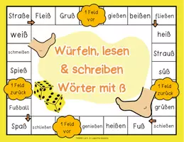 Vorschau - Arbeitsblätter - Wörter mit ß - Brettspiel Deutsch Wörter mit ß - Unterricht, Förderstunde & Legasthenietraining - Seite 3