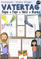 Vorschau - Arbeitsblätter - Vatertag - Papa, Papi, Held & Blanko - Kreativseiten - Deckblatt