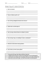 Vorschau - Arbeitsblätter - AB mit Fragen zum Thema "Garten" + Lösungsblatt + Infografik - Deckblatt