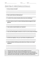 Vorschau - Arbeitsblätter - AB mit Fragen zum Thema "Charles de Gaulle" + Lösungsblatt - Deckblatt