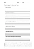 Vorschau - Arbeitsblätter - AB mit Fragen zum Thema "Gefühl" + Lösungsblatt + Infografik - Deckblatt