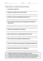 Vorschau - Arbeitsblätter - AB mit Fragen zum Thema "Gegenwart" + Lösungsblatt - Deckblatt