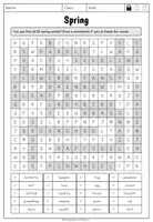 Vorschau - Arbeitsblätter - Spring - Word Search (differenziert) - Seite 2
