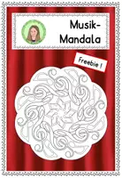 Vorschau - Mal- und Bastelvorlagen - Musik-Mandala - Freebie Ausmalbild, Freiarbeit - Deckblatt