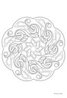 Vorschau - Mal- und Bastelvorlagen - Musik-Mandala - Freebie Ausmalbild, Freiarbeit - Seite 1