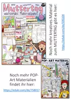 Vorschau - Mal- und Bastelvorlagen - Pop-Art MUTTERTAG - DIY Postkarten (Mama, Mami, Heldin, Herz + Stern) - Seite 2