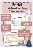 Vorschau - Arbeitsblätter - Rondell Frühlingsrondell Schreibblatt 3fach differenziert, Checkliste, Reflexion - Deckblatt