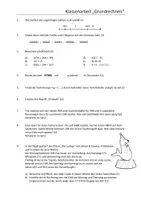 Vorschau - Klassenarbeiten - Klassenarbeit "natürliche Zahlen" - Grundrechnen - Deckblatt