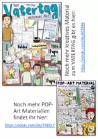 Vorschau - Mal- und Bastelvorlagen - Pop-Art DIY Postkarten VATERTAG / Papa, Papi, Held & Blanko Version - Seite 2