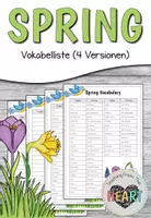 Vorschau - Arbeitsblätter - Spring - Vokabelliste (4 Versionen) - Deckblatt