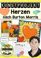 Vorschau - Stundenentwürfe - Herzen - Kunstprojekt nach Burton Morris (Pop-Art zum Muttertag / Vatertag) - Deckblatt