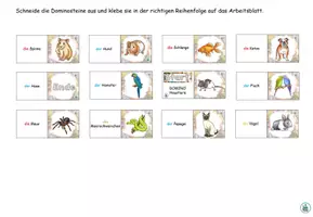Aperçu - Feuilles d'exercices - Domino "Haustiere" plus fiche de travail - Allemand - Page 3