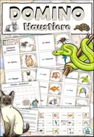 Aperçu - Feuilles d'exercices - Domino "Haustiere" plus fiche de travail - Allemand - Page de couverture