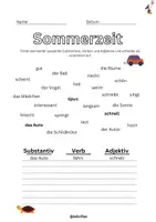 Vorschau - Arbeitsblätter - Sätze schreiben - Wortarten - 2.Klasse - Deutsch, DaZ - Deckblatt