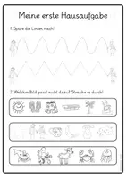 Vorschau - Arbeitsblätter - Sternchenklasse - erste Hausaufgabe - Seite 1