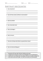 Vorschau - Arbeitsblätter - AB mit Fragen zum Thema "Geometrie" + Lösungsblatt - Deckblatt