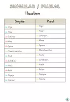Vista previa - Hojas de trabajo - Singular Plural "Haustiere" Alemán - página 2