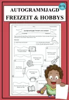 Vorschau - Arbeitsblätter - Autogrammjagd Freizeit & Hobbys Wortschatz DaF DaZ Spiel Bingo - Deckblatt