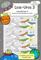 Vorschau - Arbeitsblätter - LESEN "Leseufos", zu Karibu 1 (Version 2016) - in deutscher Druckschrift - (p,g,j,eu,ch,ü,ö,b,st) - Teil 3 - Deckblatt