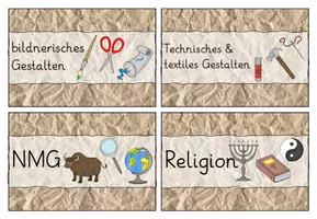 Vorschau - Präsentationen/Tafelbilder - Kalender, Wochenplan, Tagestransparenz, Fächerschilder - verschiedene Schulschriften braun - Seite 3