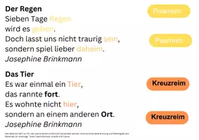 Vorschau - Präsentationen/Tafelbilder - Begriffe zum Thema Gedichte - Deckblatt