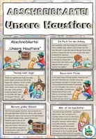Vista previa - Tarjetas / Manipulativos - Transcripción de textos "Unsere Haustiere" Alemán - Portada