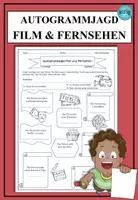 Vorschau - Arbeitsblätter - Autogrammjagd Film & Fernsehen Wortschatz ab A2 DaF DaZ Spiel Bingo - Deckblatt