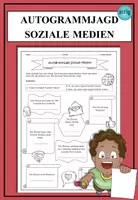 Vorschau - Spiele - Autogrammjagd Soziale Medien Wortschatz ab A2 DaF DaZ Spiel Bingo - Deckblatt