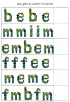 Vorschau - Arbeitsblätter - D: Buchstabenreihe fortsetzen. Frühling - Seite 1