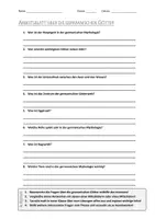 Vorschau - Arbeitsblätter - AB mit Fragen zum Thema "Germanische Götter" + Lösungsblatt + Mindmap + Infografik - Deckblatt