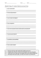 Vorschau - Arbeitsblätter - AB mit Fragen zum Thema "Gesellschaft" + Lösungsblatt + Infografik - Deckblatt