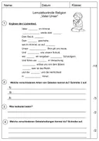 Vorschau - Klassenarbeiten - Vater Unser Lernzielkontrolle Religion - Seite 2