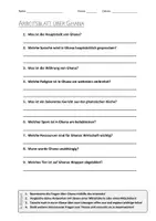 Vorschau - Arbeitsblätter - AB mit Fragen zum Thema "Ghana" + Lösungsblatt - Deckblatt