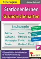 Vorschau - Arbeitsblätter - Stationenlernen Grundrechenarten Klasse 5 | Addition, Subtraktion, Multiplikation, Division, Bruchrechnung, Kopfrechnen, Klammerrechnung | Mathematik Sekundarstufe I Klasse 5 Lösungen - Deckblatt