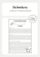 Vorschau - Arbeitsblätter - Tierbesuch im Klassenverband - Arbeitsblatt - Deckblatt