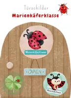 Vorschau - Mal- und Bastelvorlagen - Türschilder Marienkäferklasse - Deckblatt