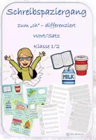Vorschau - Arbeitsblätter - Schreibspaziergang zum "ch" differenziert Wort/Satz Druckschrift/Silbenschrift/ABCderTiere - Deckblatt