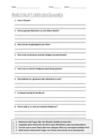 Vorschau - Arbeitsblätter - AB mit Fragen zum Thema "Glauben" + Lösungsblatt + Infografik - Deckblatt