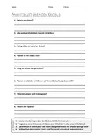 Vorschau - Arbeitsblätter - AB mit Fragen zum Thema "Globus" + Lösungsblatt + Infografik - Deckblatt
