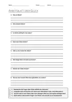 Vorschau - Arbeitsblätter - AB mit Fragen zum Thema "Glück" + Lösungsblatt + Infografik - Deckblatt