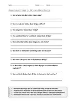 Vorschau - Arbeitsblätter - AB mit Fragen zum Thema "Golden Gate Bridge" + Lösungsblatt + Infografik - Deckblatt