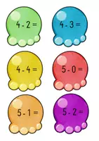 Vorschau - Stationenlernen - Mathematik - Legematerial im Zahlenraum 10 - Eiskugeln ( Subtraktionen ) - Seite 3