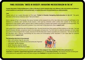 Vorschau - Arbeitsblätter - Navigating Multiculturalism in the UK / Multicultural Britain (Panel Discussion / Role Play / Talkshow / Q1 Q2) - Seite 3