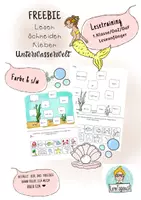 Vorschau - Arbeitsblätter - Kostenlos.Lesen-Schneiden-Kleben. Leseförderung, Lesetraining 1.Klasse, DaZ, DaF Sommer - Deckblatt