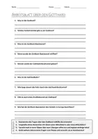 Vorschau - Arbeitsblätter - AB mit Fragen zum Thema "Gotthard" + Lösungsblatt + Mindmap + Infografik - Deckblatt
