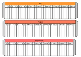 Vorschau - Anderer Materialtyp - Linearer Dauerkalender mit farbigen Monaten - Seite 2