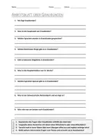 Vorschau - Arbeitsblätter - AB mit Fragen zum Thema "Graubünden" + Lösungsblatt + Infografik - Deckblatt