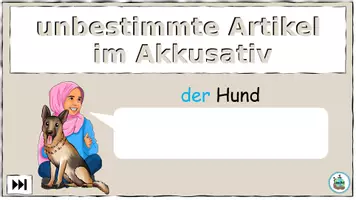 Aperçu - Matériel interactif - Présentation des explications "Welches Haustier hast du?" Les articles indéfinis à l'accusatif - Français - Page 3