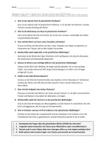 Vorschau - Arbeitsblätter - AB mit Fragen zum Thema "Griechische Götter" + Lösungsblatt + Mindmap + Infografik - Seite 2